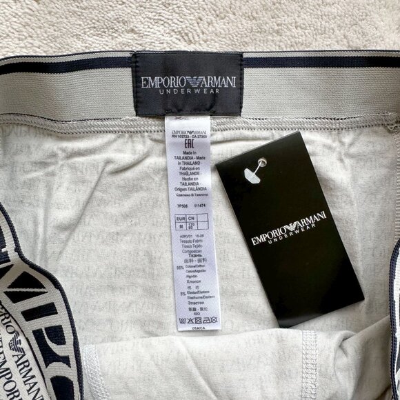 NWT Authentic GA EMPORIO ARMANI All-Over Logo STRETCH COTTON TRUNKS (2) Size M - Picture 11 of 15